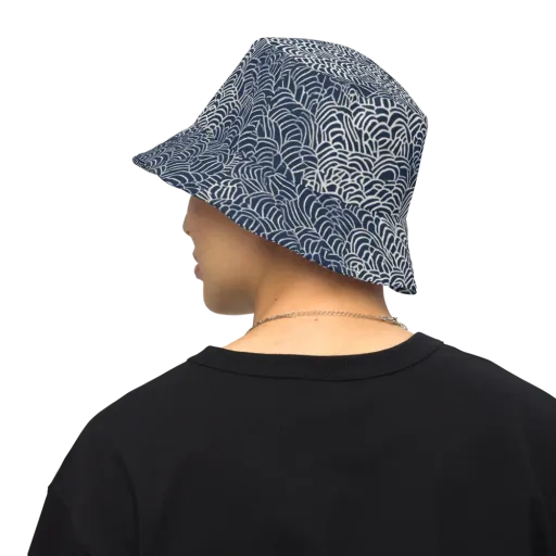 Indigo Fanwork on a Reversible Bucket Hat