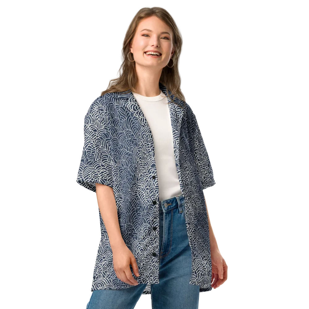 Indigo Fanwork on Button Shirt — Front