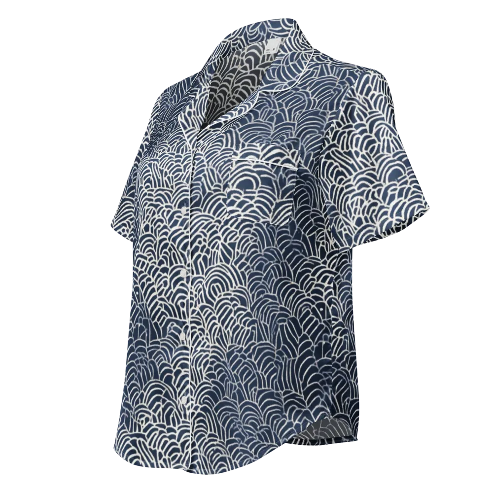 Indigo Fanwork on Women's Short Sleeve Pajama Top — Left Front