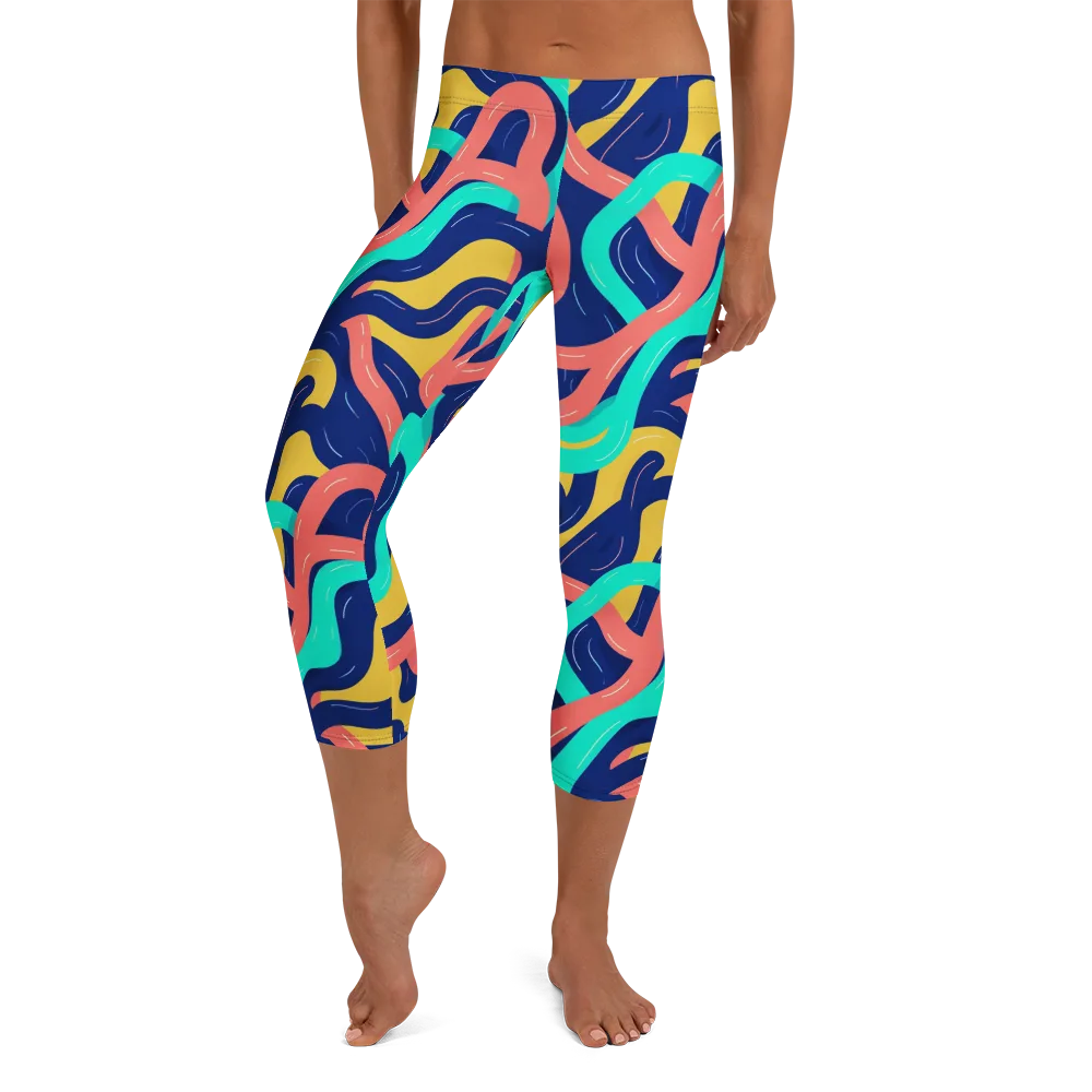 Chromatic Knot on Capri Leggings — Front