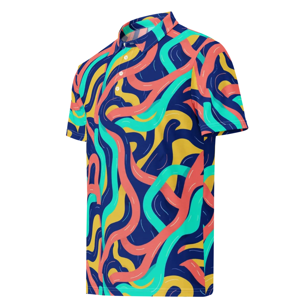 Chromatic Knot on Men's Slim Fit Polo Shirt — Left Front