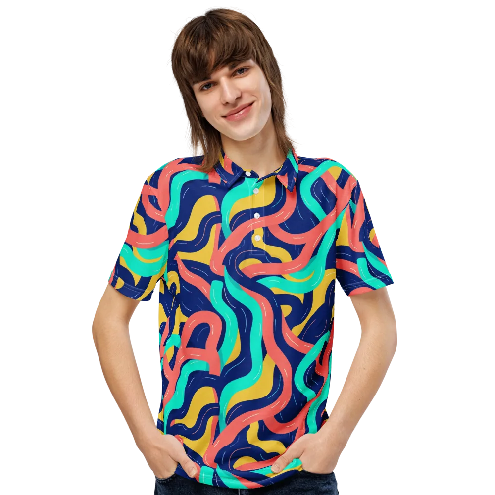 Chromatic Knot on Men's Slim Fit Polo Shirt — Front