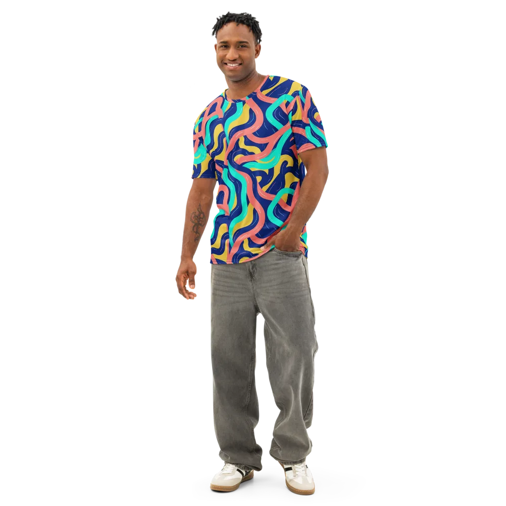 Chromatic Knot on Men's Cotton Crew Neck T-Shirt — Front
