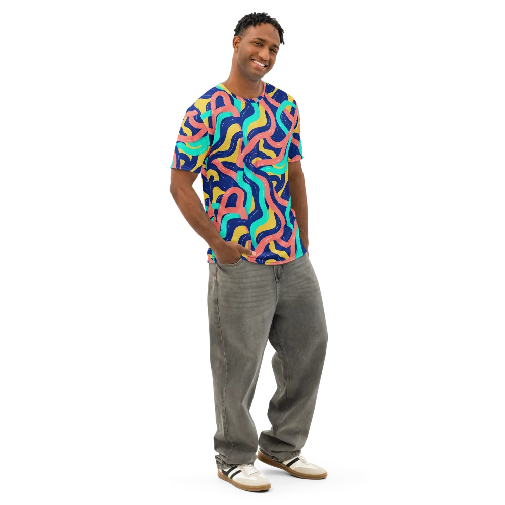 Chromatic Knot on Men's Cotton Crew Neck T-Shirt — Right Front