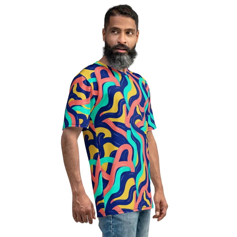 Chromatic Knot on Men's Crew Neck T-Shirt — Right