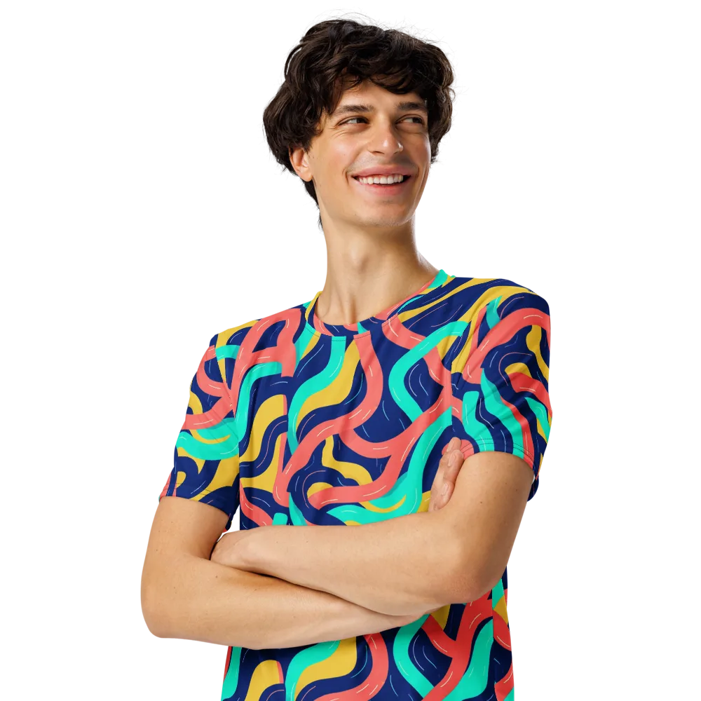 Chromatic Knot on Men's Crew Neck T-Shirt — Left Front