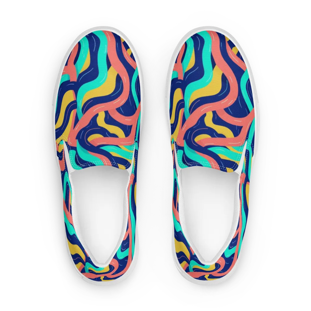 Chromatic Knot on Men's Slip-On Canvas Shoes — Front