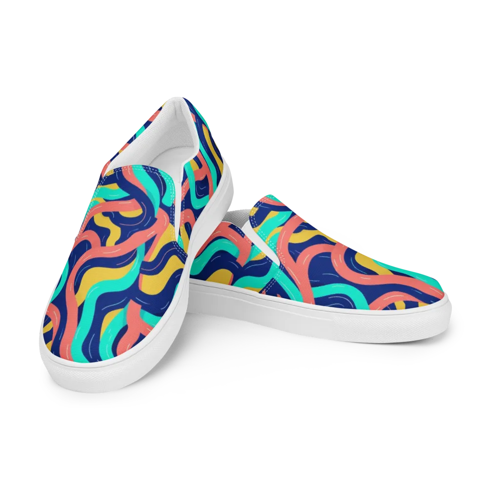 Chromatic Knot on Men's Slip-On Canvas Shoes — Left Front