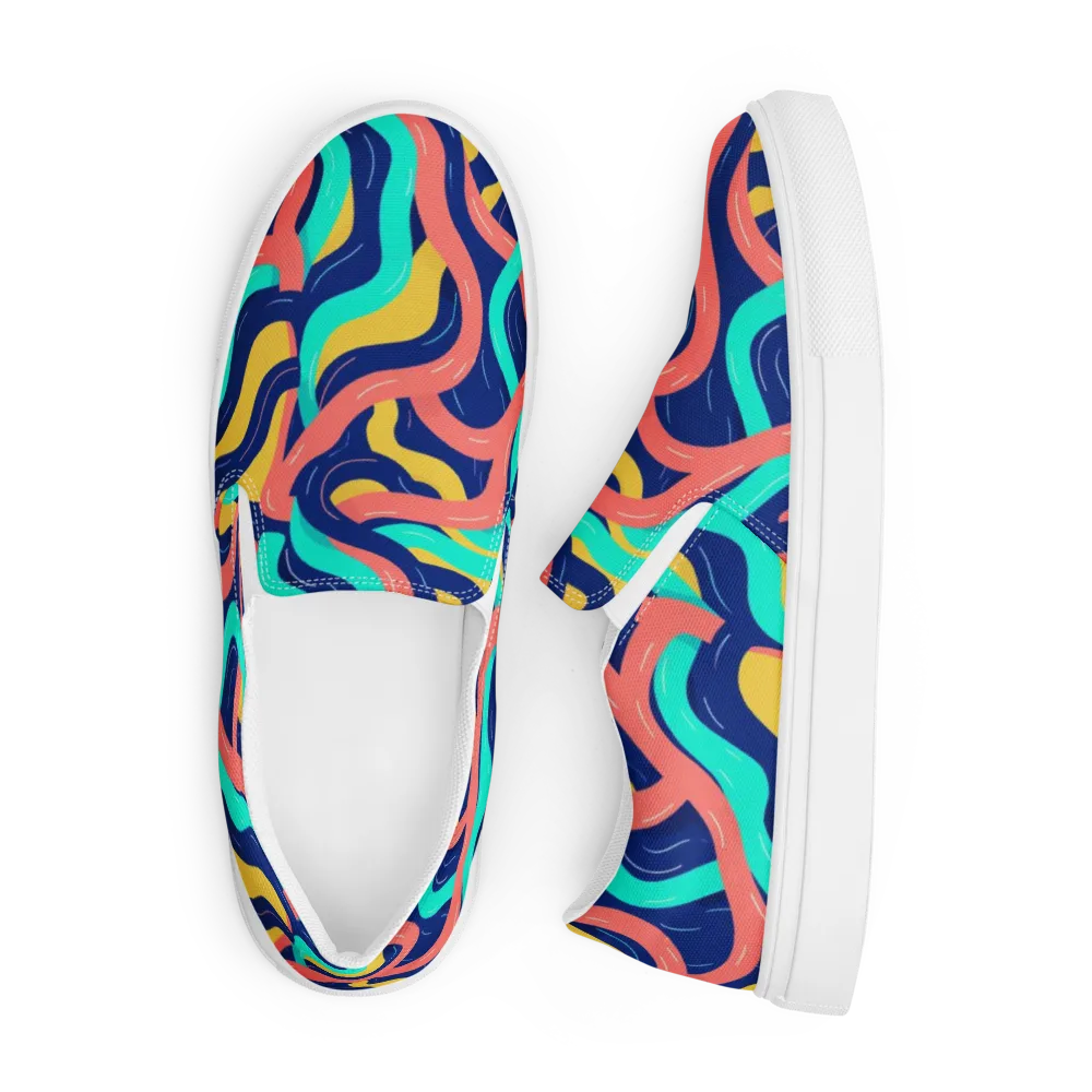 Chromatic Knot on Men's Slip-On Canvas Shoes — Front
