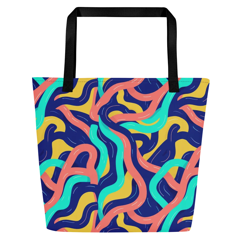 Chromatic Knot on Large Tote Bag W/ Pocket — Front