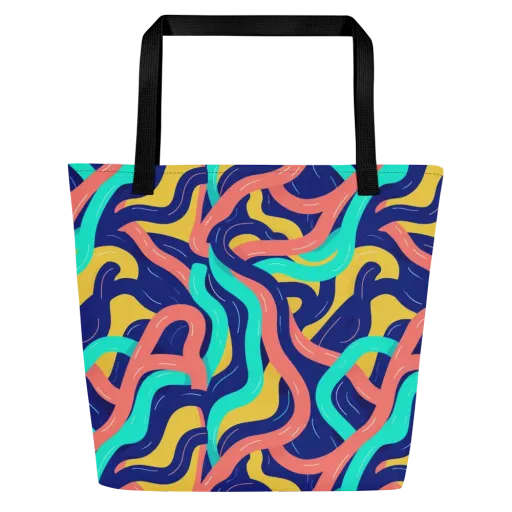 Chromatic Knot on a Large Tote Bag W/ Pocket