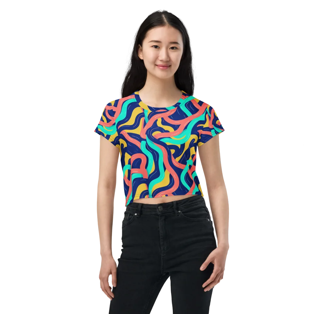 Chromatic Knot on Crop Tee — Front