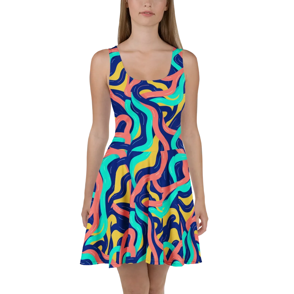Chromatic Knot on Skater Dress — Front
