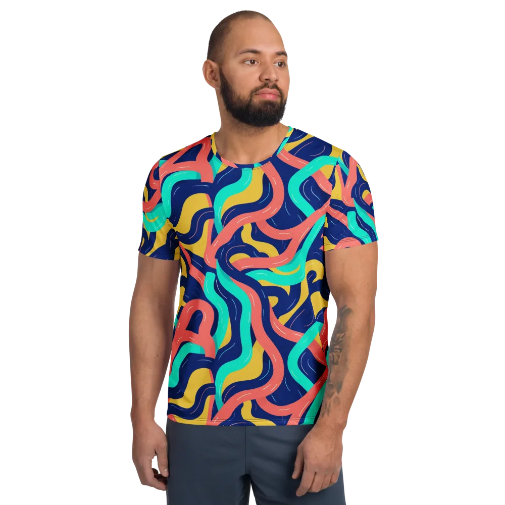 Chromatic Knot on Men's Athletic T-Shirt — Front