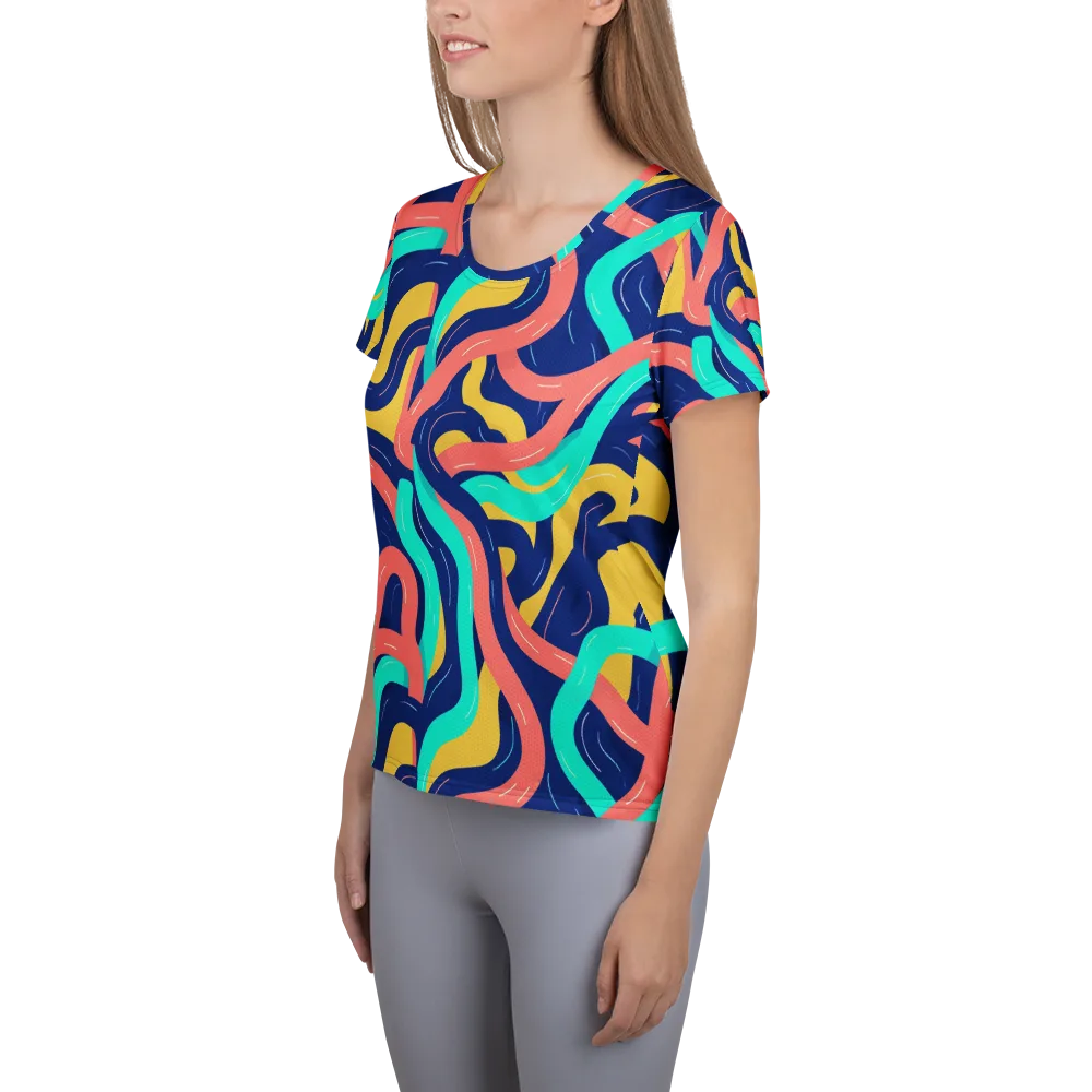 Chromatic Knot on Women's Athletic T-Shirt — Left