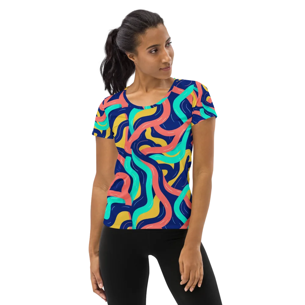 Chromatic Knot on Women's Athletic T-Shirt — Front