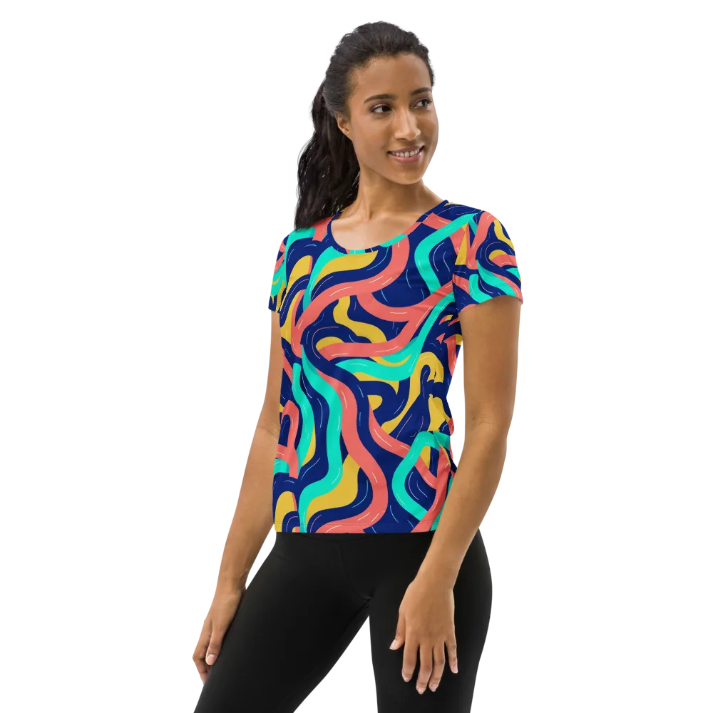 Chromatic Knot on Women's Athletic T-Shirt — Left