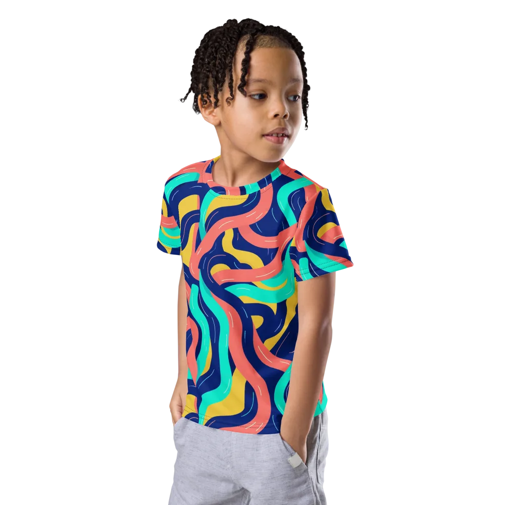 Chromatic Knot on Kids Crew Neck T-Shirt — Left Front