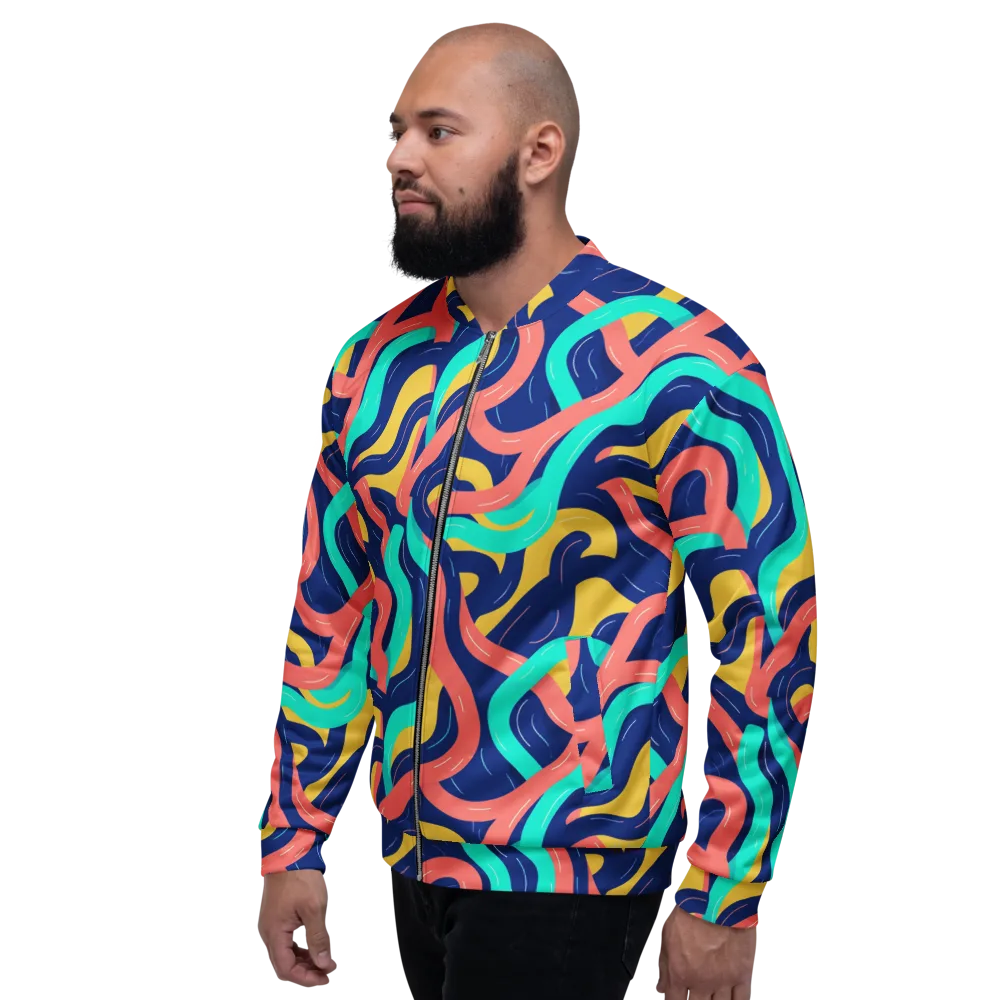Chromatic Knot on Bomber Jacket — Left
