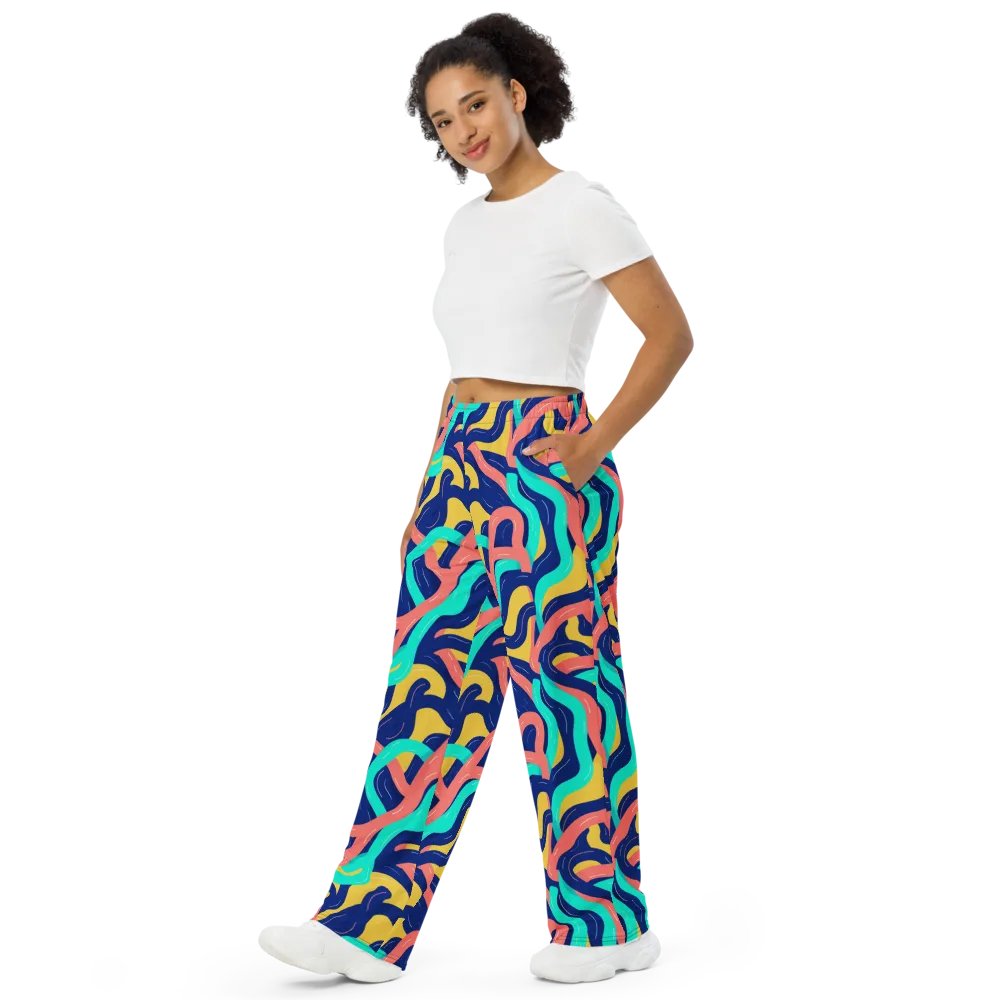 Chromatic Knot on Wide-Leg Pants — Left Front