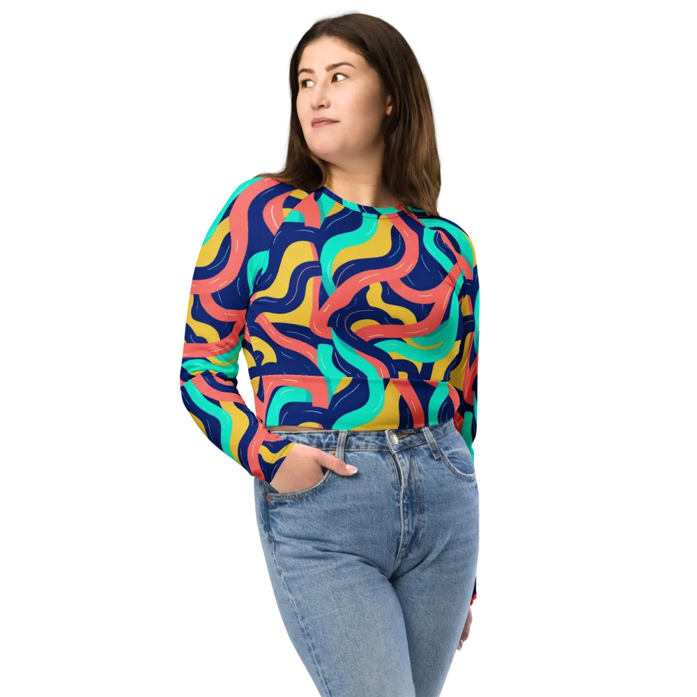 Chromatic Knot on Long Sleeve Crop Top — Front