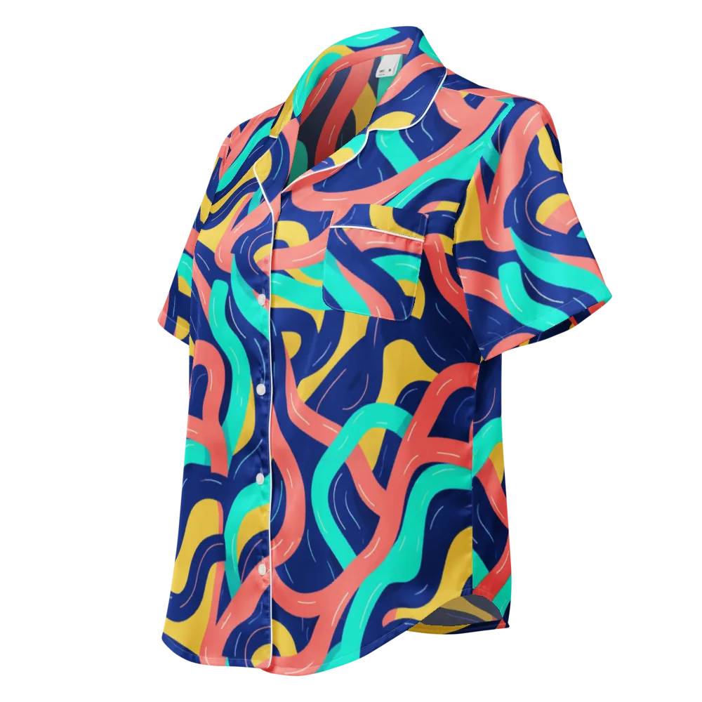 Chromatic Knot on Women's Short Sleeve Pajama Top — Left Front