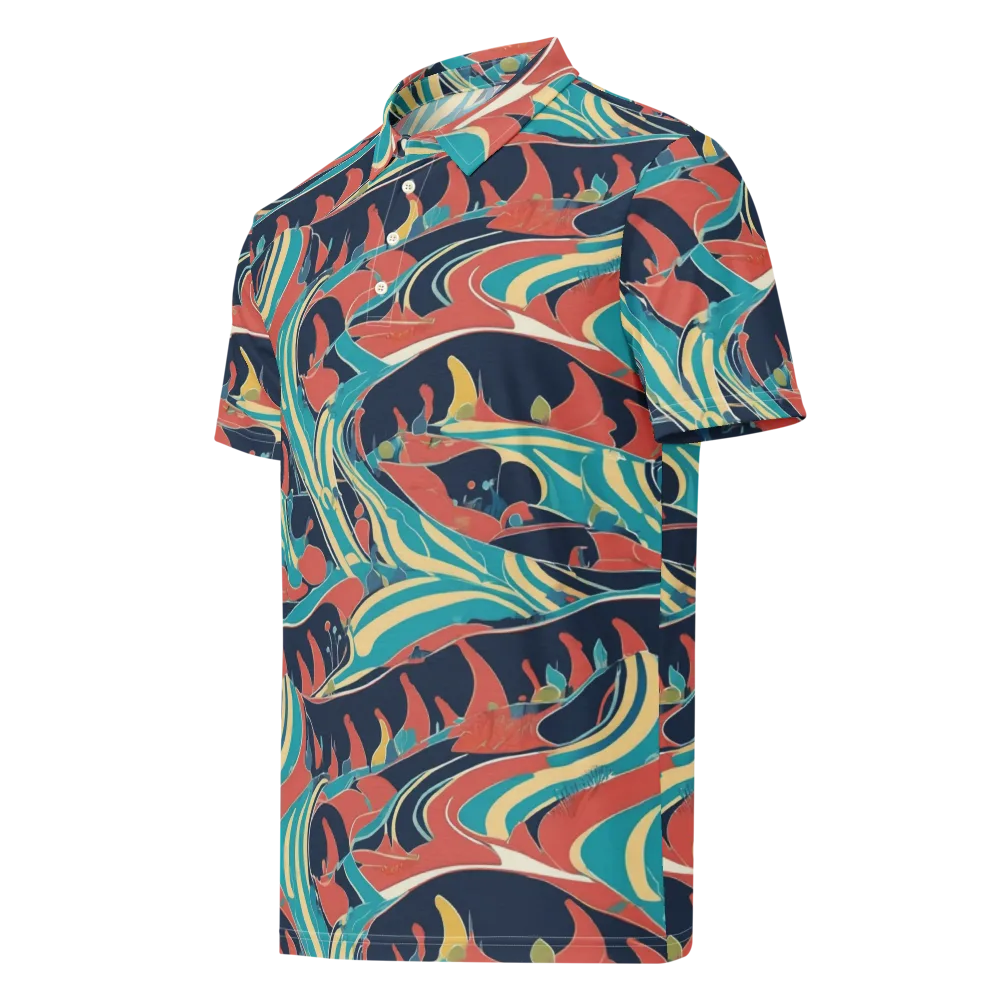 Marina Mirage on Men's Slim Fit Polo Shirt — Left Front