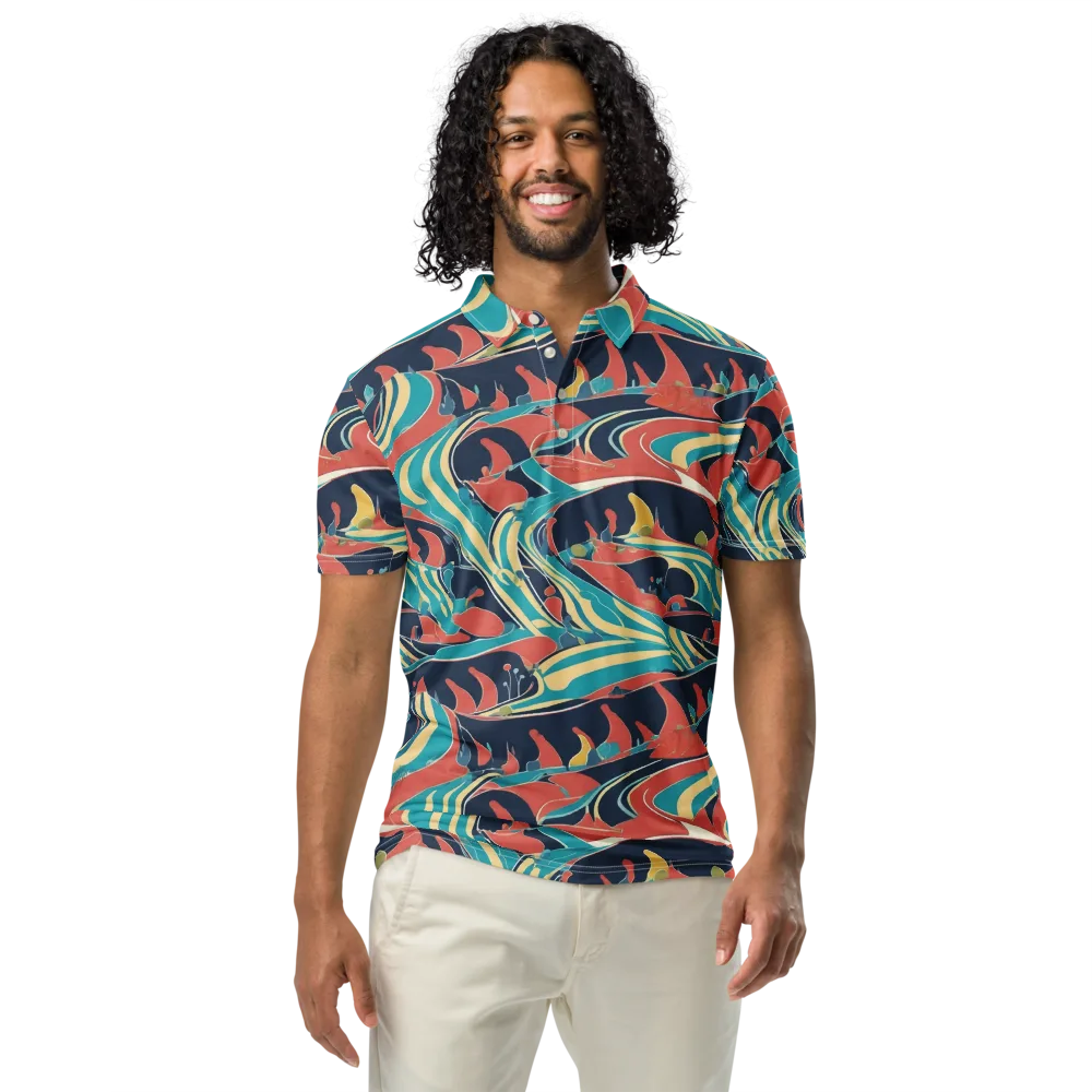 Marina Mirage on Men's Slim Fit Polo Shirt — Front