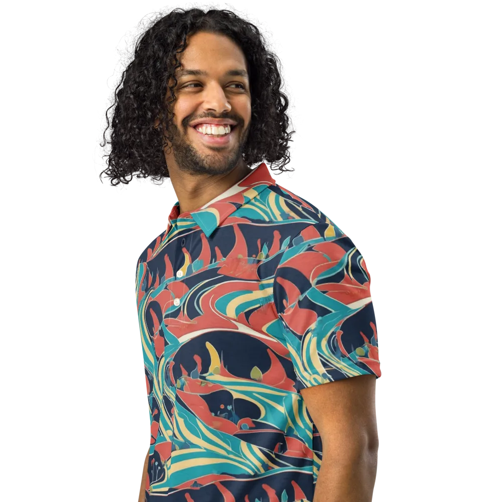 Marina Mirage on Men's Slim Fit Polo Shirt — Left Front