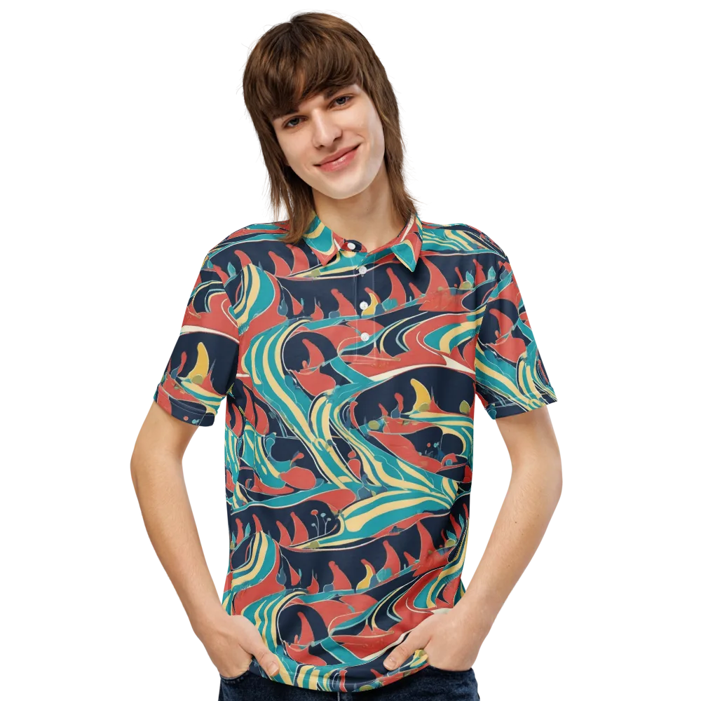 Marina Mirage on Men's Slim Fit Polo Shirt — Front