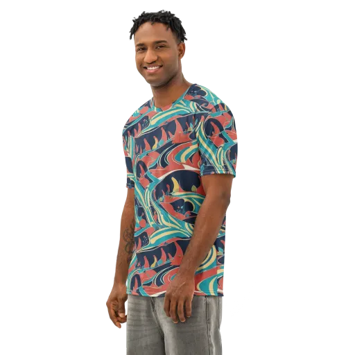 Marina Mirage on a Men's Cotton Crew Neck T-Shirt