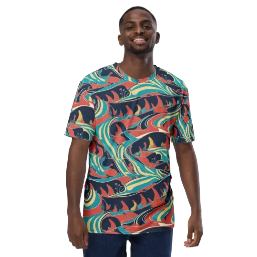 Marina Mirage on a Men's Crew Neck T-Shirt