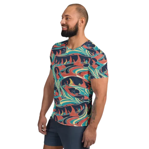 Marina Mirage on a Men's Athletic T-Shirt