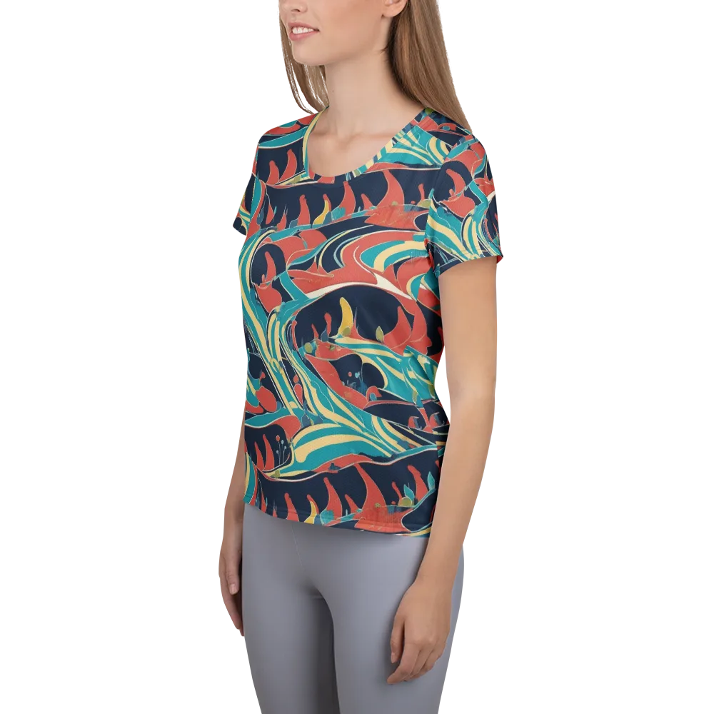 Marina Mirage on Women's Athletic T-Shirt — Left