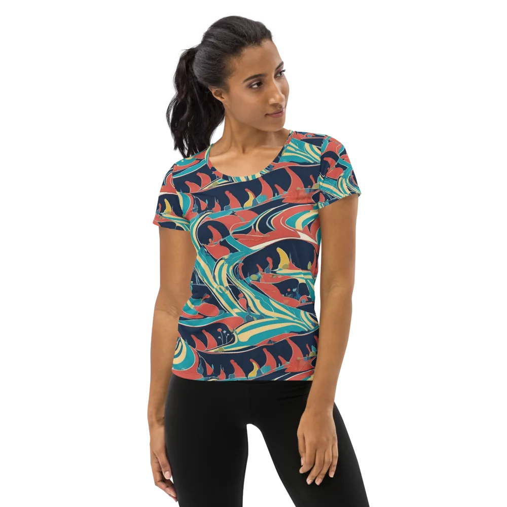Marina Mirage on Women's Athletic T-Shirt — Front