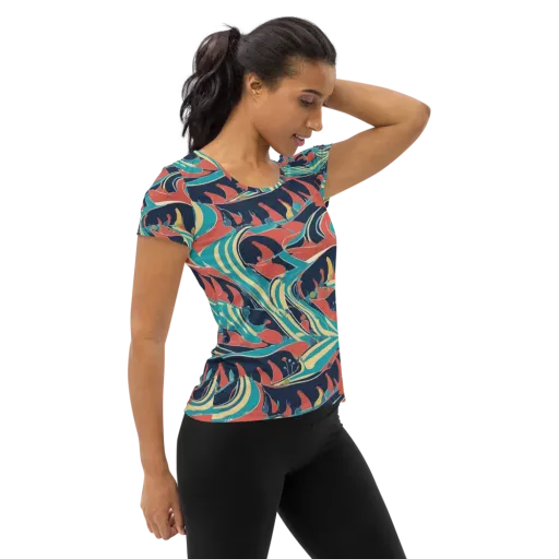 Marina Mirage on a Women's Athletic T-Shirt