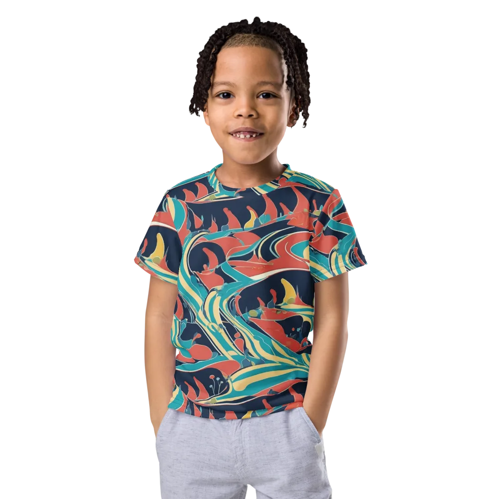 Marina Mirage on Kids Crew Neck T-Shirt — Front