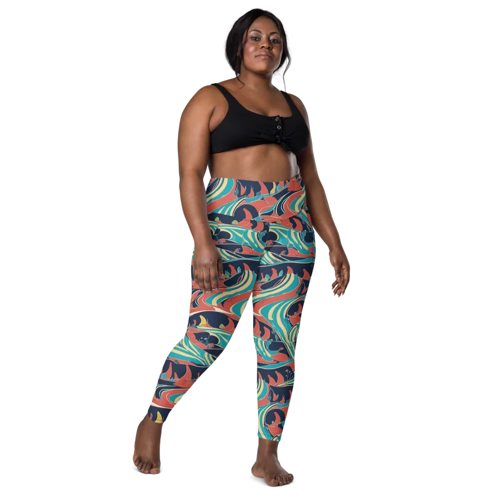 Marina Mirage on Leggings with Pockets — Front