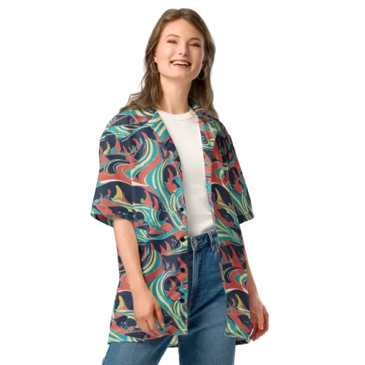 Marina Mirage on a Button Shirt
