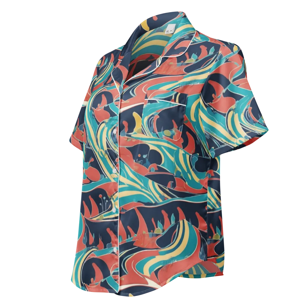 Marina Mirage on Women's Short Sleeve Pajama Top — Left Front