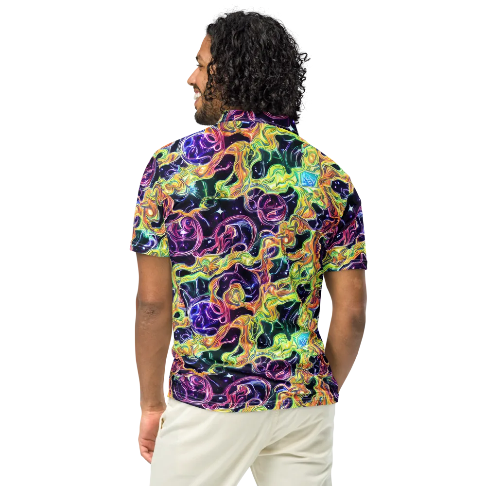 Midnight Chromaflow on Men's Slim Fit Polo Shirt — Back