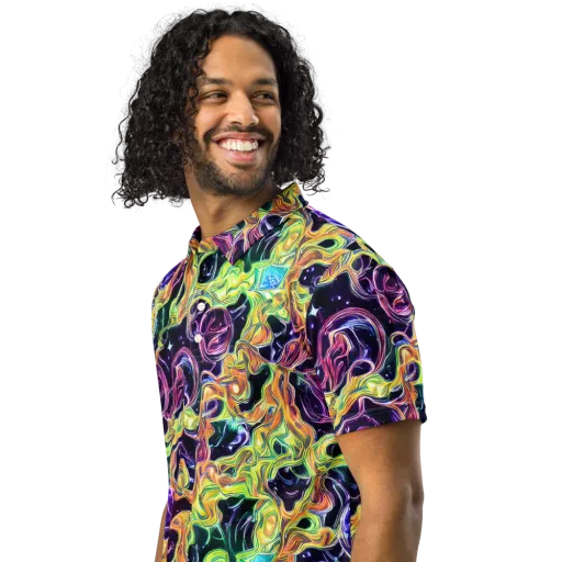 Midnight Chromaflow on a Men's Slim Fit Polo Shirt