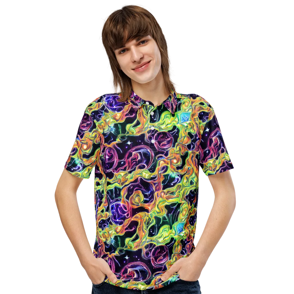 Midnight Chromaflow on Men's Slim Fit Polo Shirt — Front
