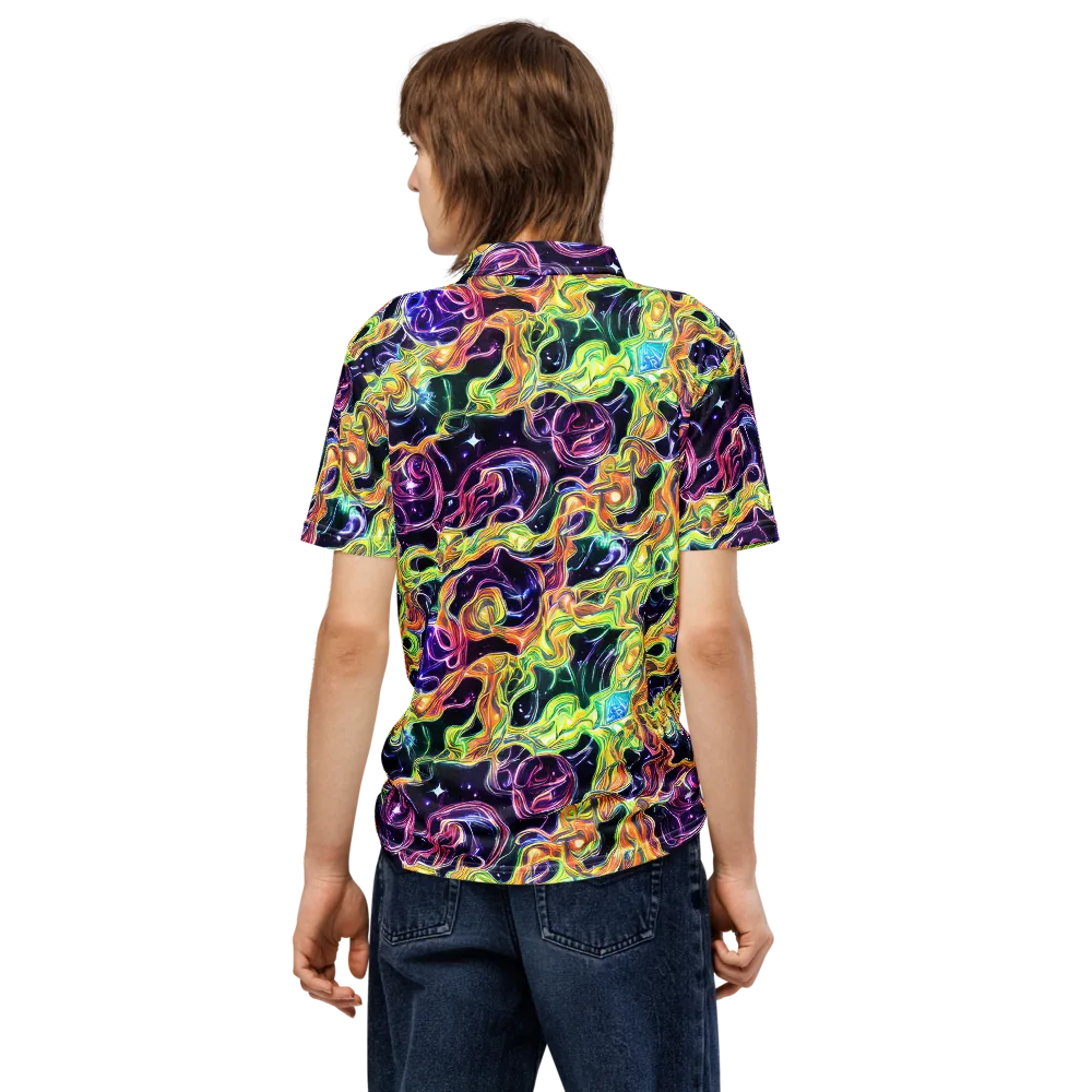 Midnight Chromaflow on Men's Slim Fit Polo Shirt — Back