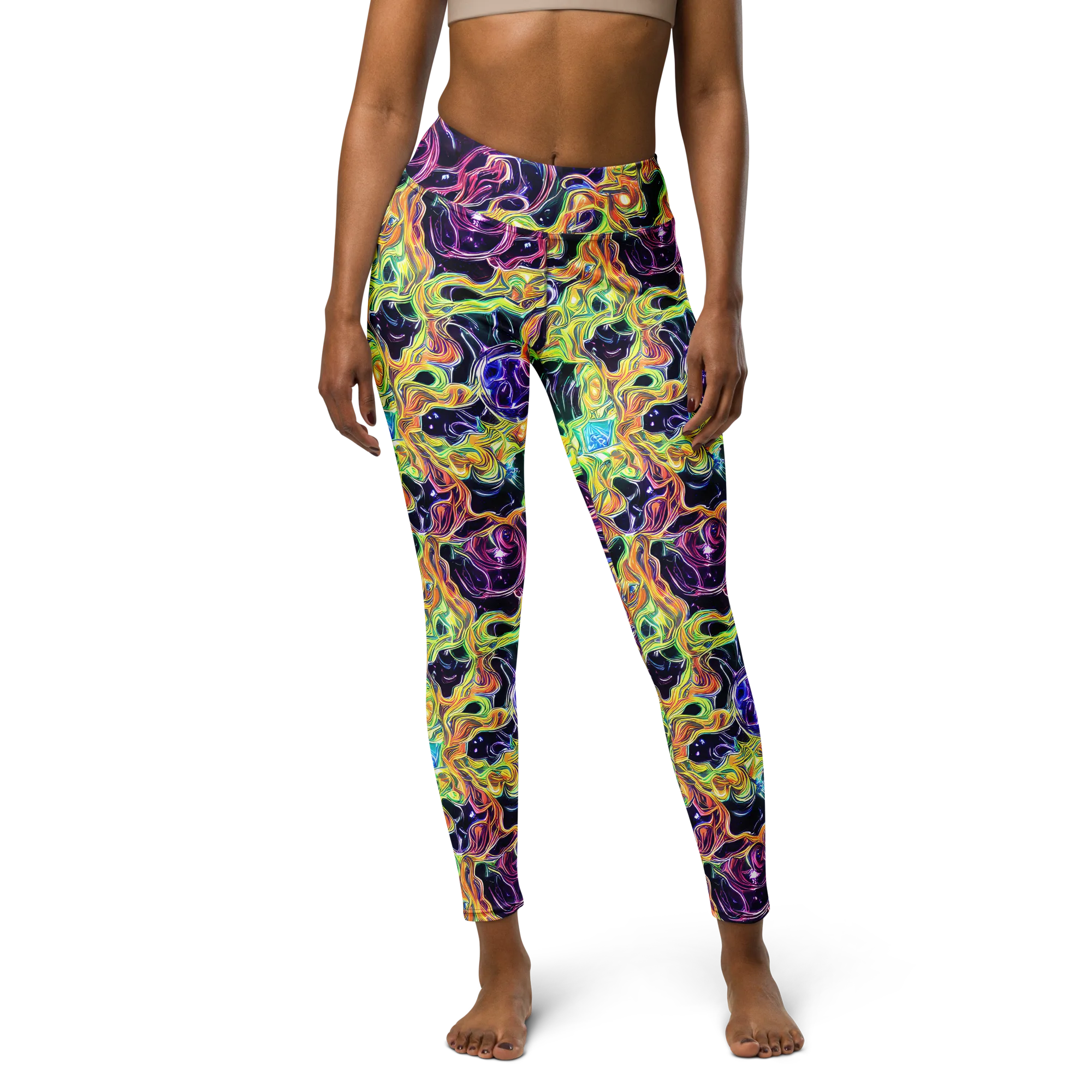 Midnight Chromaflow on Yoga Leggings — Front