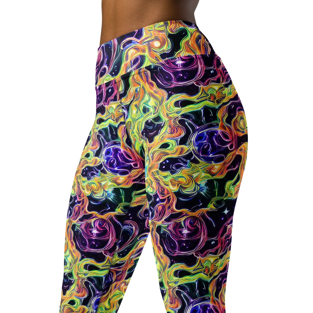 Midnight Chromaflow on Yoga Leggings — Left Front