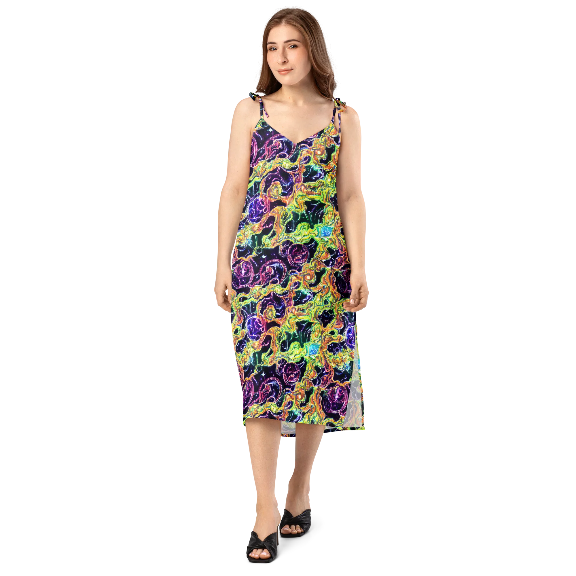 Midnight Chromaflow on Slip Dress — Front