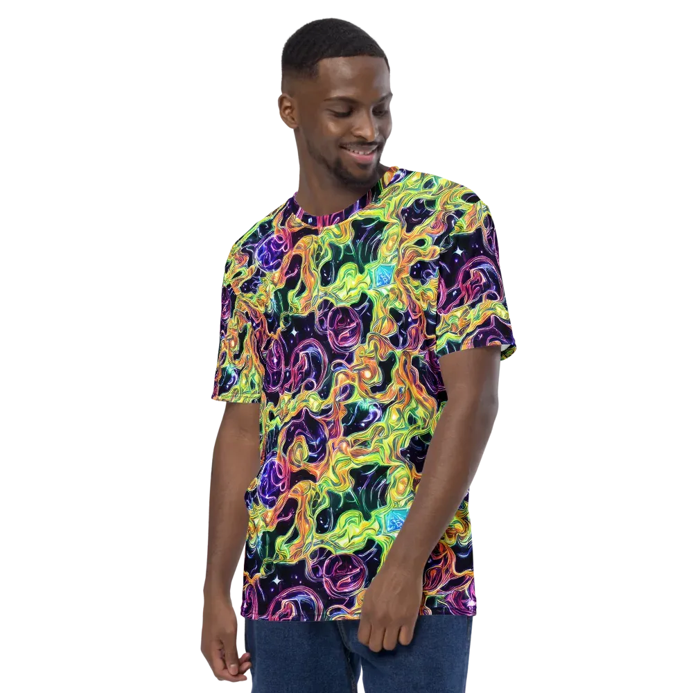 Midnight Chromaflow on Men's Crew Neck T-Shirt — Left