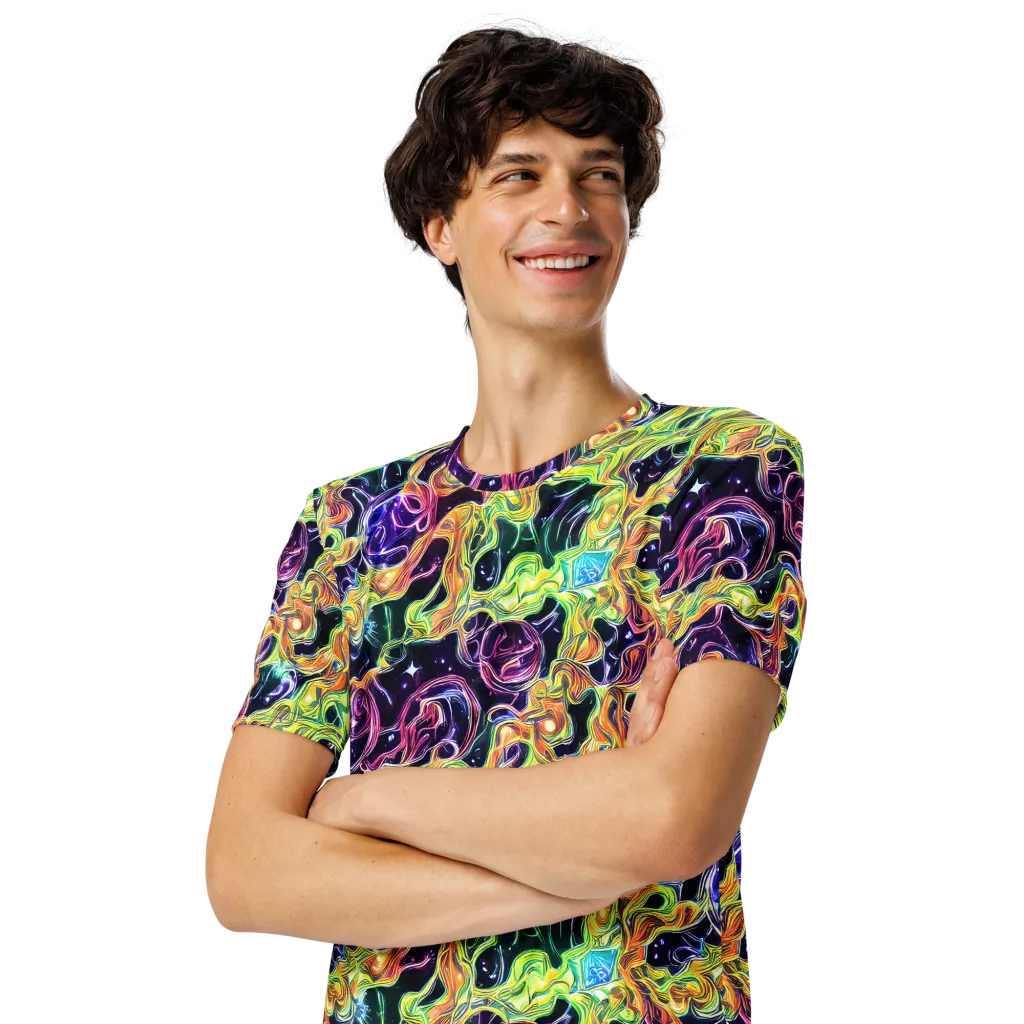 Midnight Chromaflow on Men's Crew Neck T-Shirt — Left Front