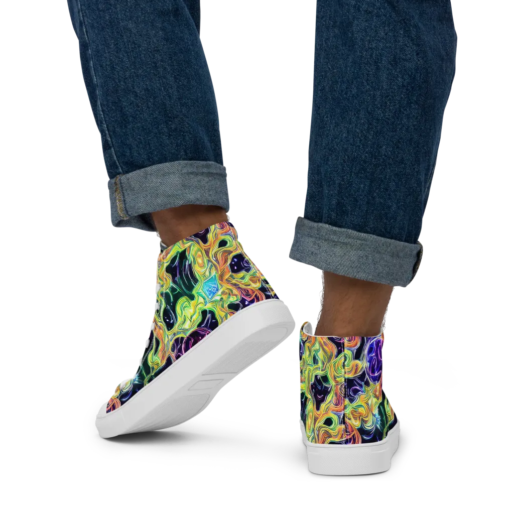 Midnight Chromaflow on Men's High Top Canvas Shoes — Back